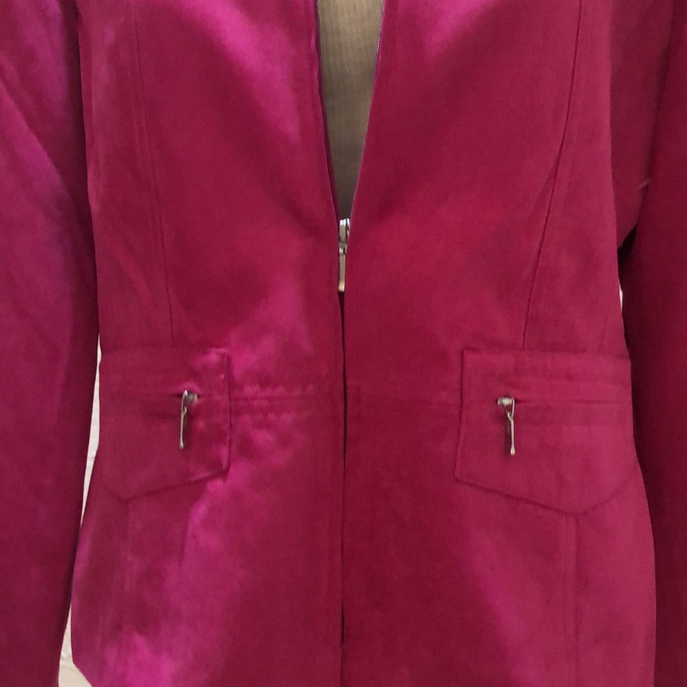 Faux Suede Pink Blazer - Picture 2 of 14